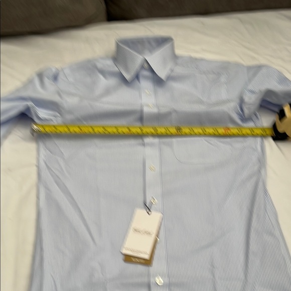 Roundtree & Yorke Blue Dress Shirt Classic Pinstripe - Picture 4 of 11